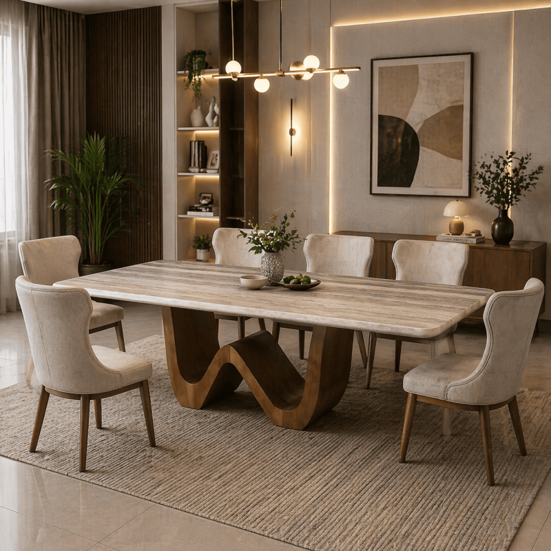 sophisticated marble dining set