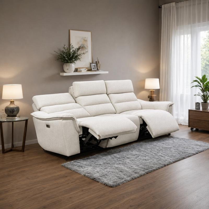 Cloud-Luxe 3-Seater Dual Electric Recliner Sofa