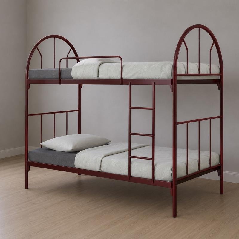 Crimson Arch Premium Heavy-Duty Single Metal Bunk Bed