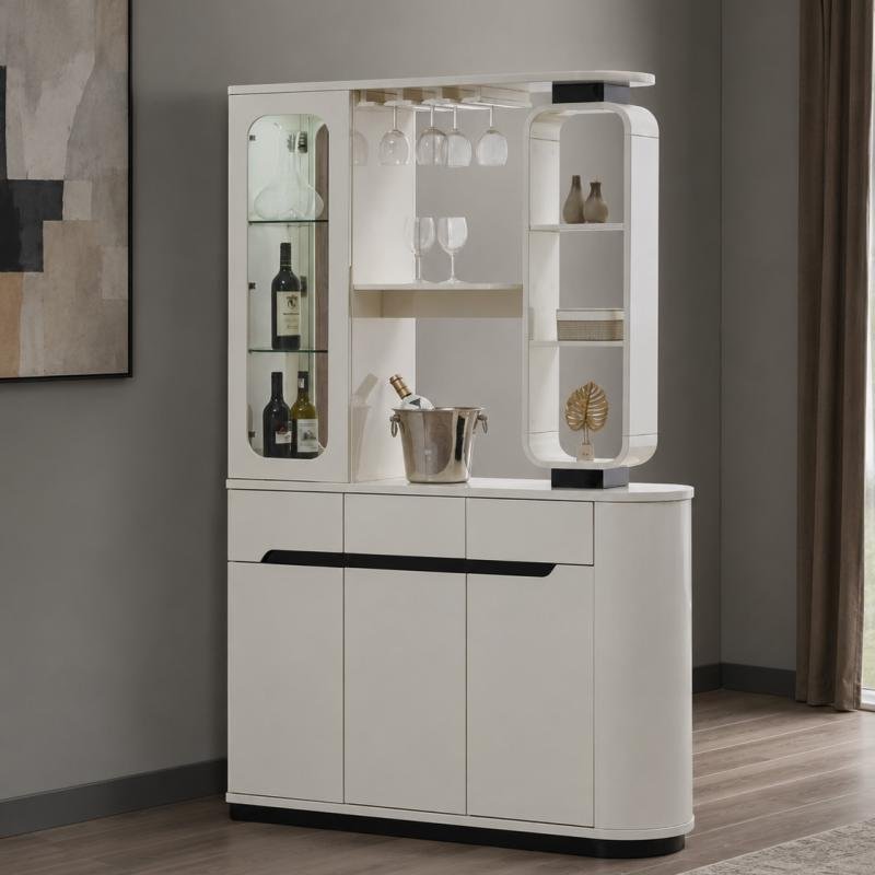 Milanese Luxury 2-in-1 Entryway Partition & Home Bar Counter