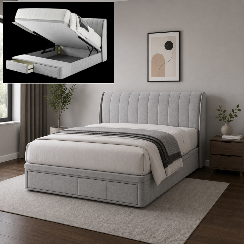 Maximizer Premium Hydraulic Lift & Dual Drawer Storage Bed Frame