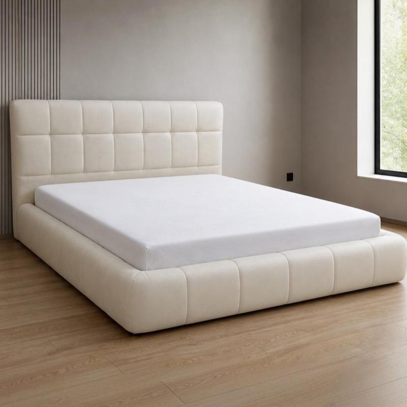 Tufted Upholstered Queen Platform Bed Frame