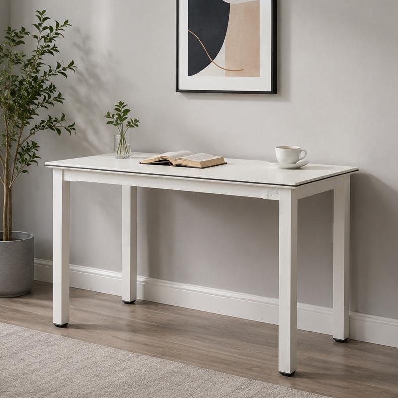 Nordic Minimalist Pure White Writing Desk