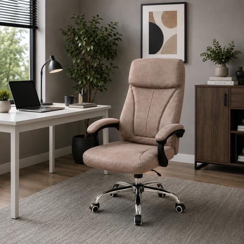 Contoured PU Leather Executive Office Chair