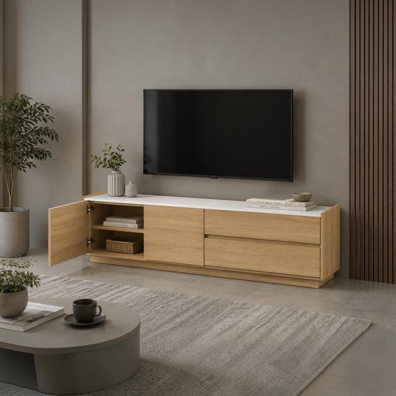Copenhagen Minimalist TV Cabinet with Premium Ceramic Top