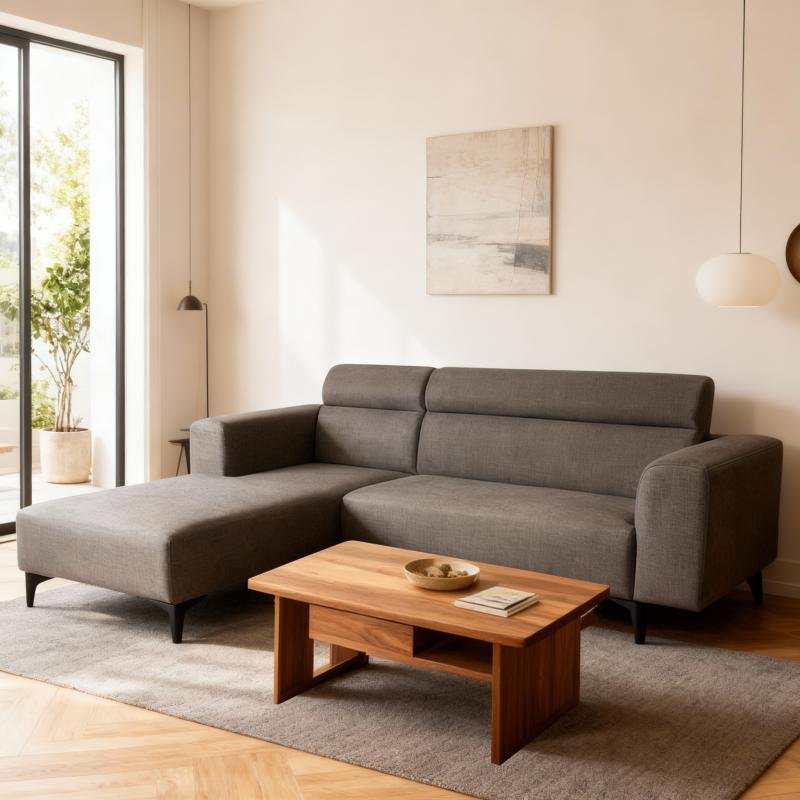contemporary charcoal gray fabric modular sectional sofa