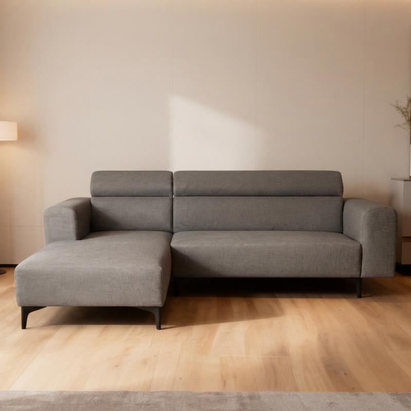 contemporary charcoal gray fabric modular sectional sofa