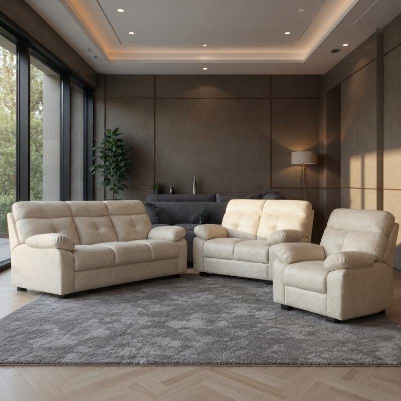 Living Room Sofa Set (1S + 2S + 3S) – Easy-Clean