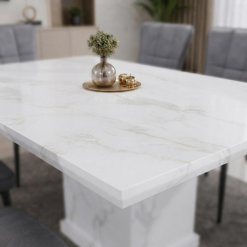 1+8 RECTANGLE MARBLE DINING SET