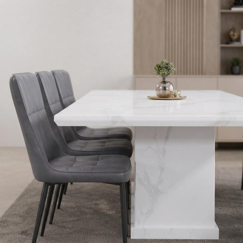 1+8 RECTANGLE MARBLE DINING SET