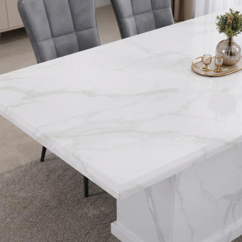 1+8 RECTANGLE MARBLE DINING SET
