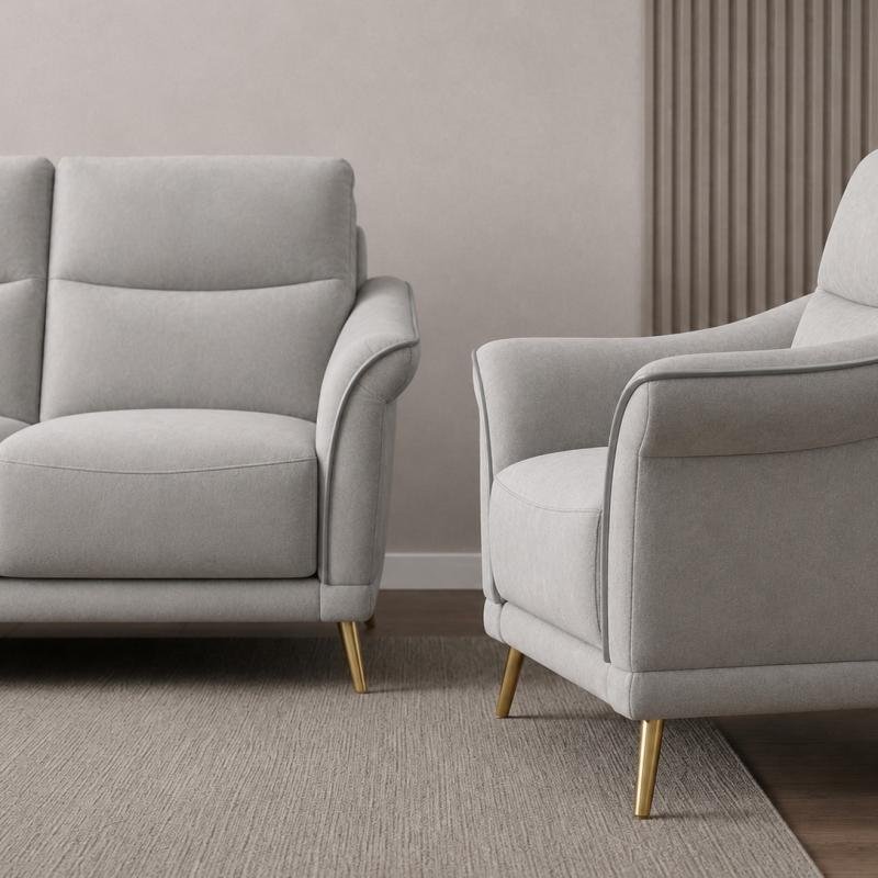 Nordic Elegance 3-Piece Living Room Sofa Set