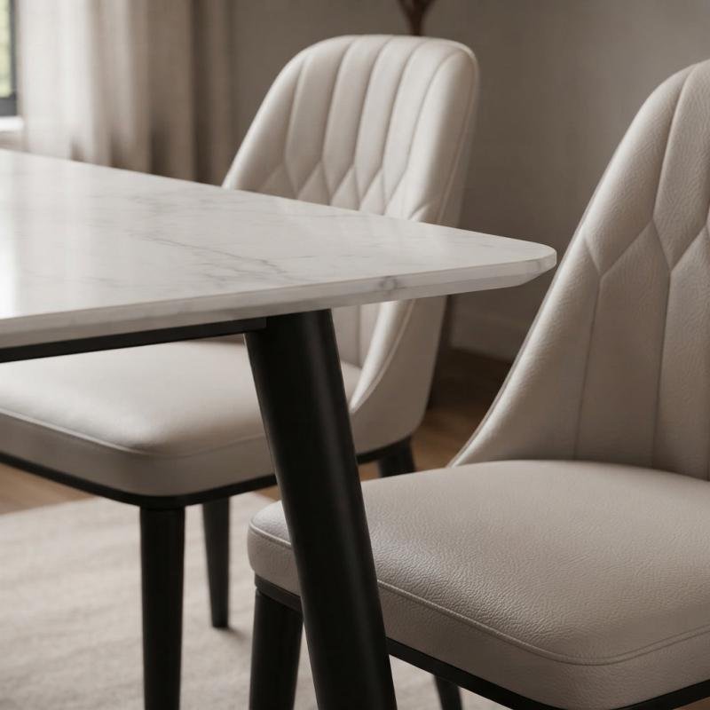 Nordic Splendor 7-Piece Ceramic Top Dining Set