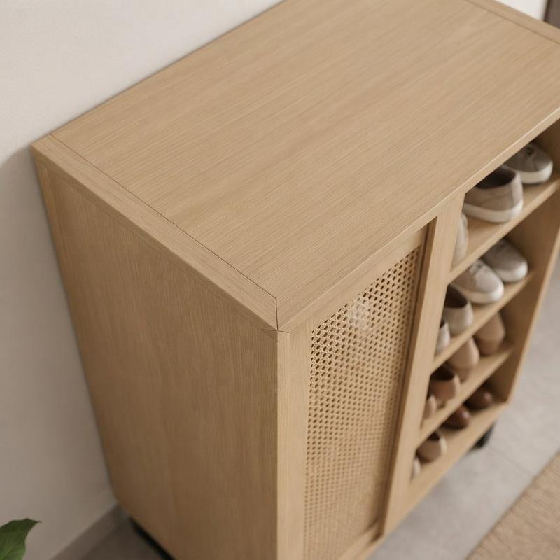 Kyoto Muji Woven Rattan Entryway Shoe Cabinet