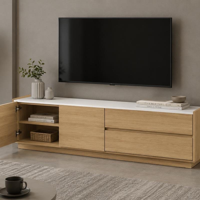 Copenhagen Minimalist TV Cabinet with Premium Ceramic Top