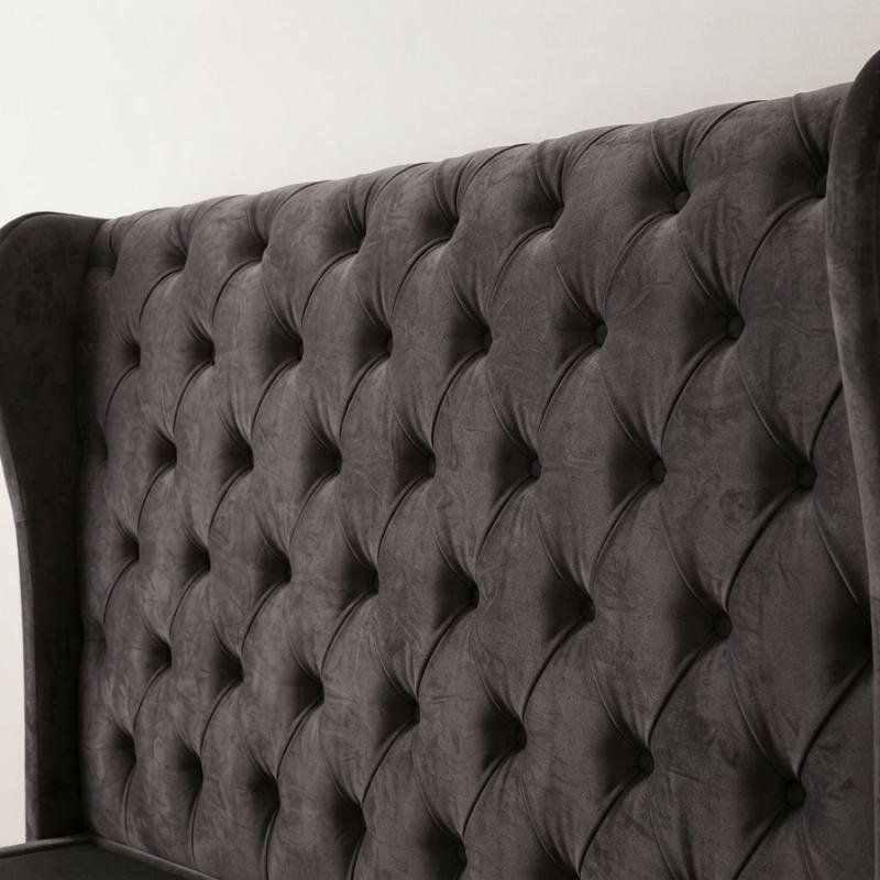 Premium Diamond-Tufted Hydraulic Storage Bed Frame