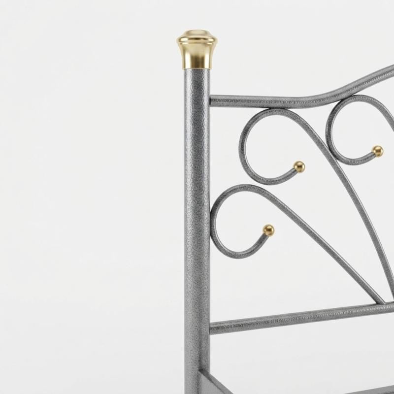 Victoria Classic Metal Bed Frame (Silver & Gold Accents)