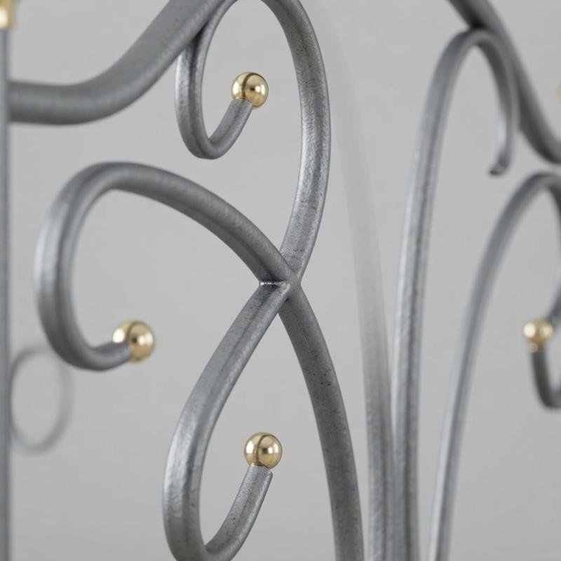 Victoria Classic Metal Bed Frame (Silver & Gold Accents)