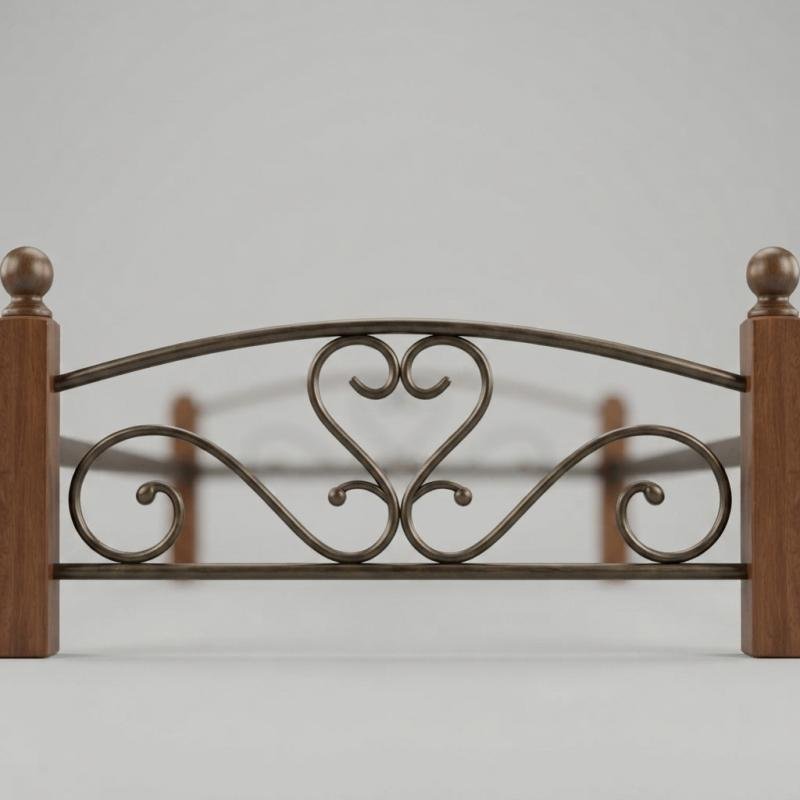 Heritage Classic Wood & Metal Platform Single Bed Frame