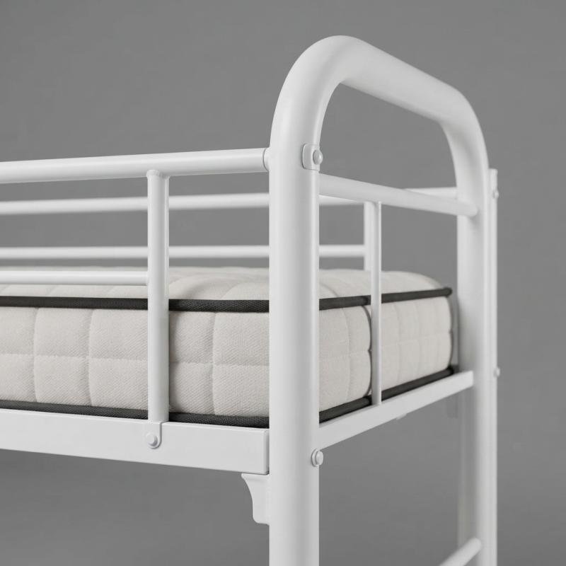 Alpine White Heavy-Duty Metal Triple Sleeper Bunk Bed (Single over Queen/Double)