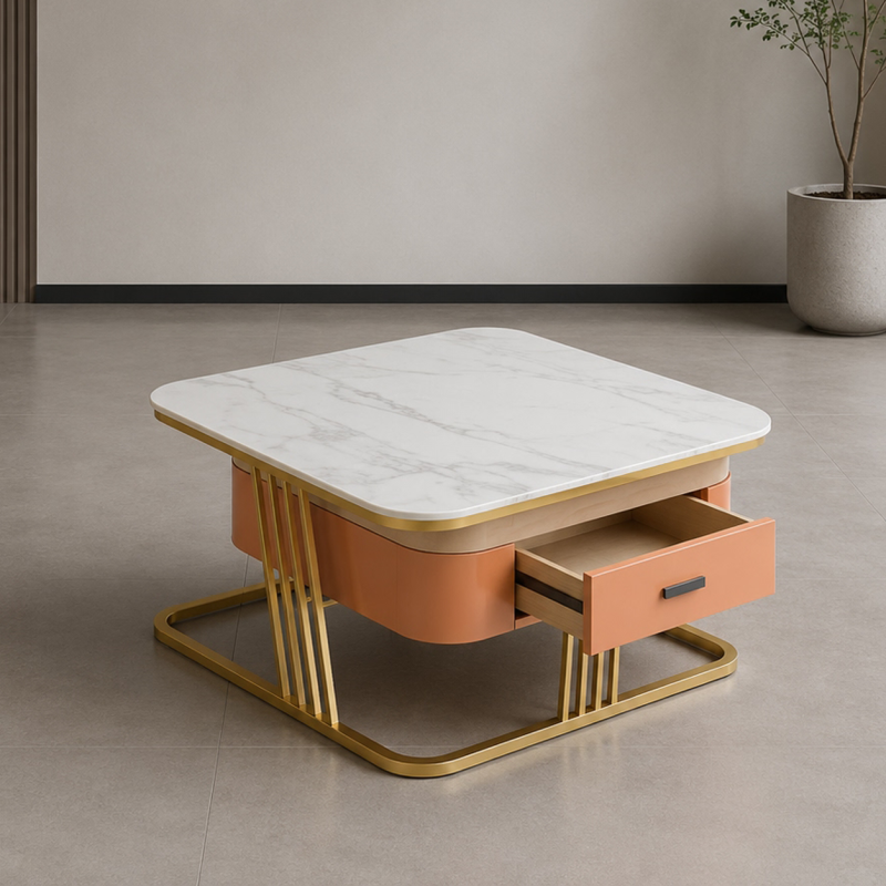 Valencia Modern Sintered Stone Coffee Table with Dual-Storage