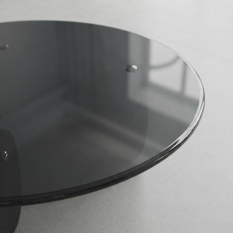 Eclipse Modern 2-Piece Nesting Coffee Table Set (Smoked Glass & Dark Ash)