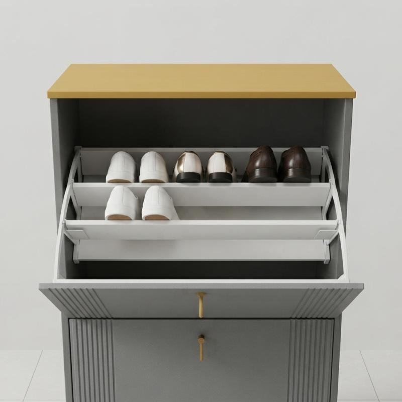 Stockholm Modern 3-Tier Tipping Bucket Shoe Cabinet
