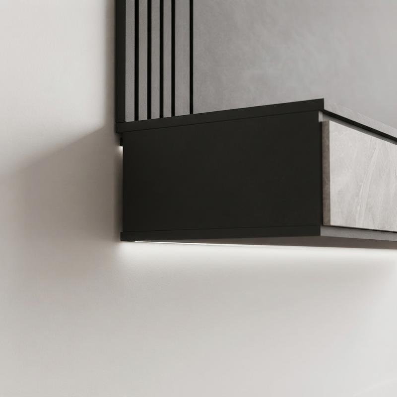 Modern 6x5ft Wall-Mounted Feature TV Cabinet