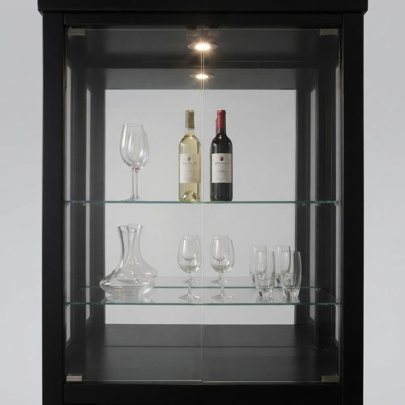 Manhattan Modern Home Bar Counter & Illuminated Wine Cabinet