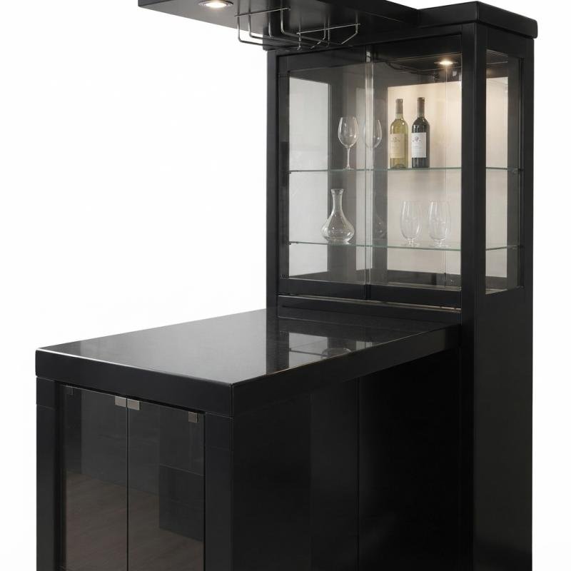 Manhattan Modern Home Bar Counter & Illuminated Wine Cabinet