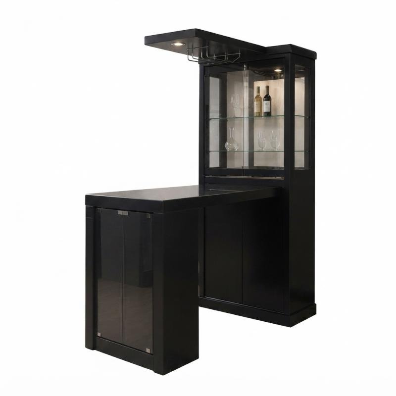 Manhattan Modern Home Bar Counter & Illuminated Wine Cabinet