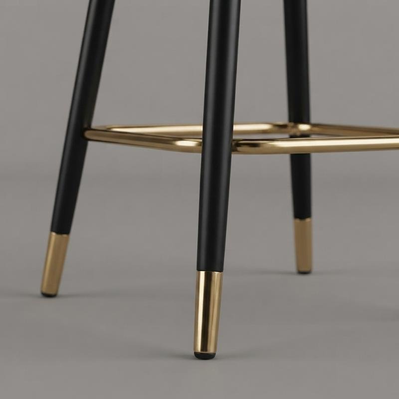 Milanese Luxury Faux Bar Stool with Gold Accents