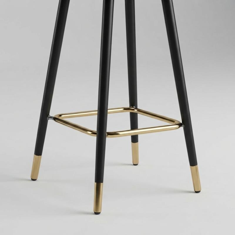 Milanese Luxury Faux Bar Stool with Gold Accents