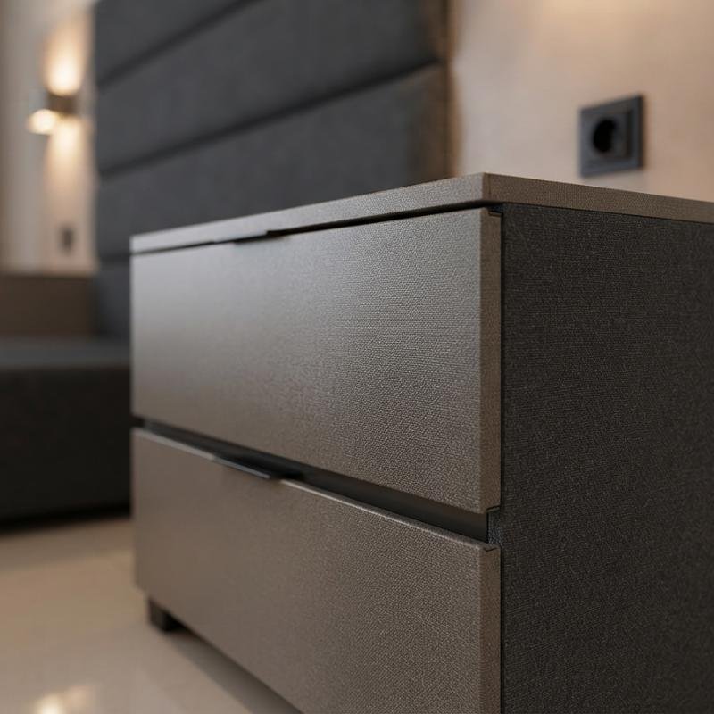 Modern Luxe Paneled Platform Bed with Integrated Nightstands