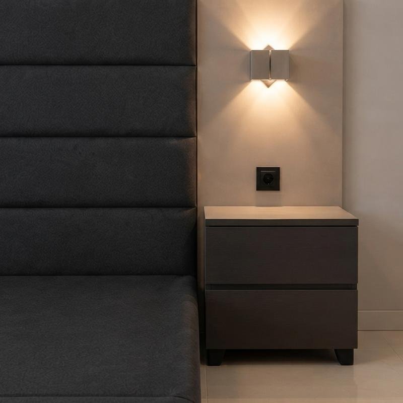 Modern Luxe Paneled Platform Bed with Integrated Nightstands
