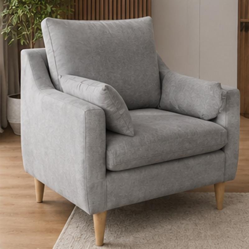 Nordic Breeze Light Gray Fabric Sofa Set 1+2+3 seater