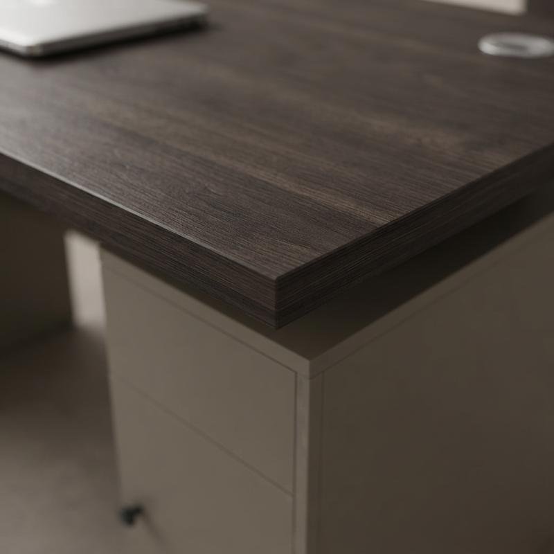 Executive Dual-Tone Modern Office Desk with Integrated Storage