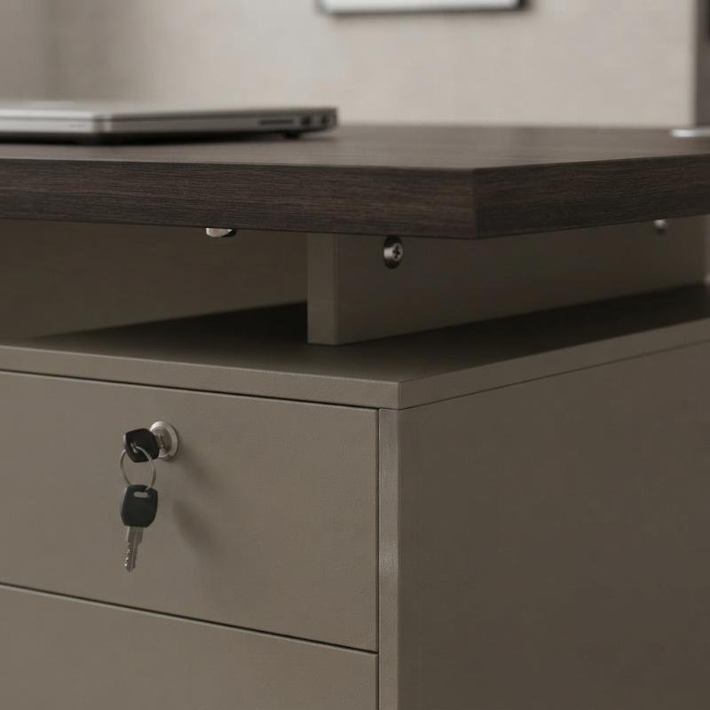 Executive Dual-Tone Modern Office Desk with Integrated Storage
