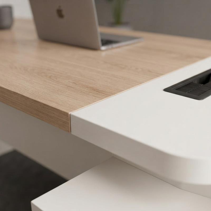 Minimalist L-Shaped Executive Desk with Integrated Storage