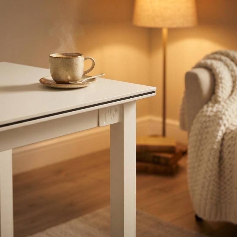 Nordic Minimalist Pure White Writing Desk