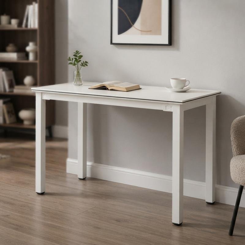 Nordic Minimalist Pure White Writing Desk