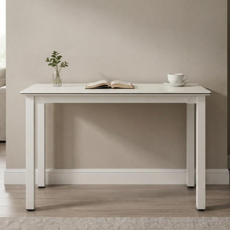 Nordic Minimalist Pure White Writing Desk