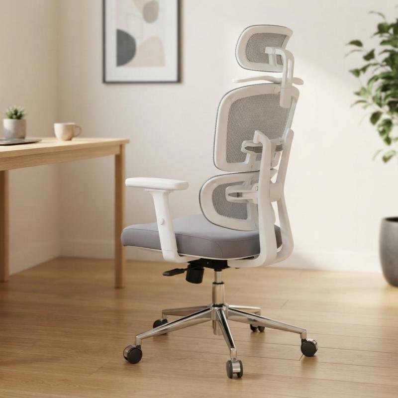 Ergonomic High-Back Mesh Office Chair with Adjustable Headrest & Armrests