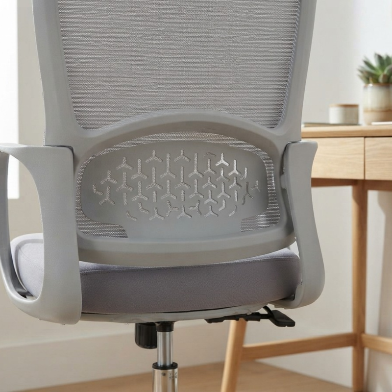 High-Back Mesh Office Chair with Patterned Lumbar Support