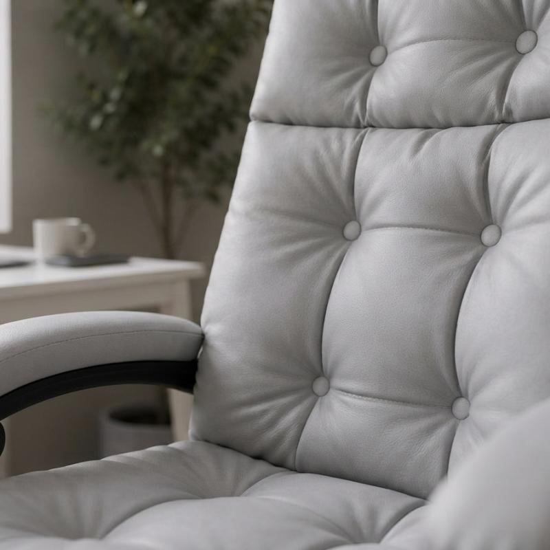 High-Back Tufted PU Leather Executive Office Chair with Footrest
