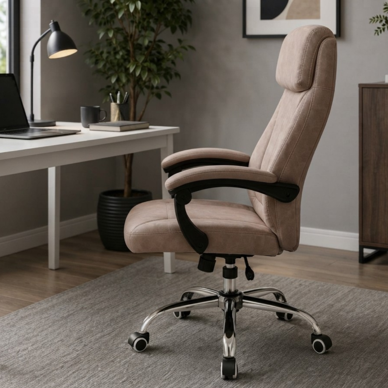 Contoured PU Leather Executive Office Chair