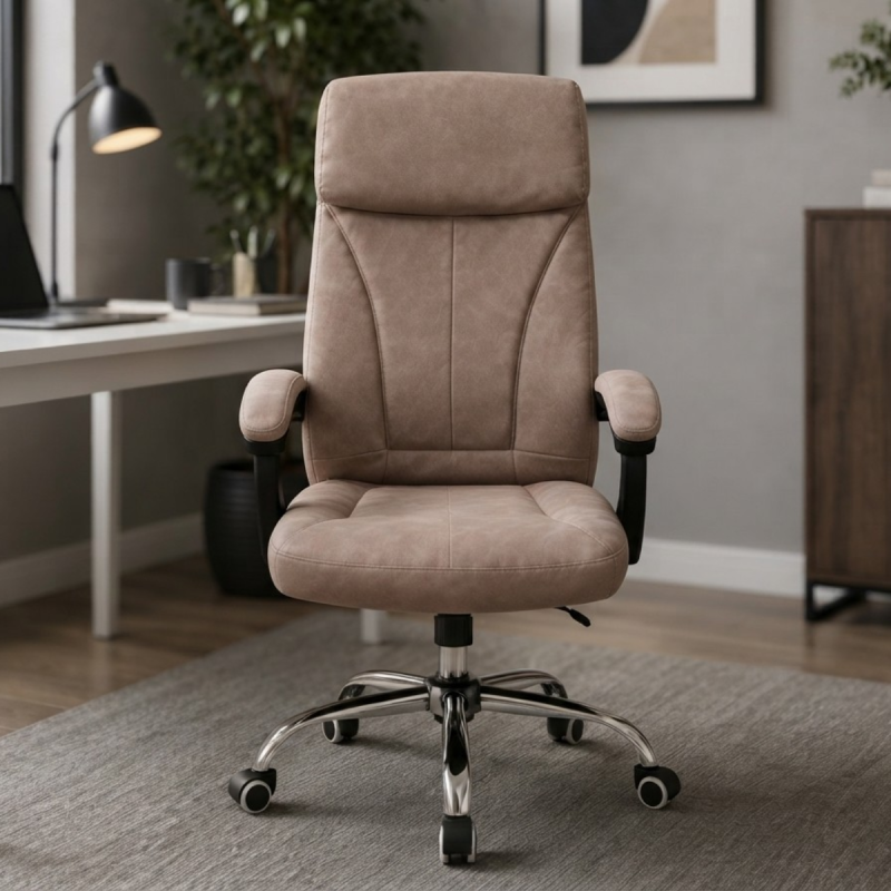 Contoured PU Leather Executive Office Chair